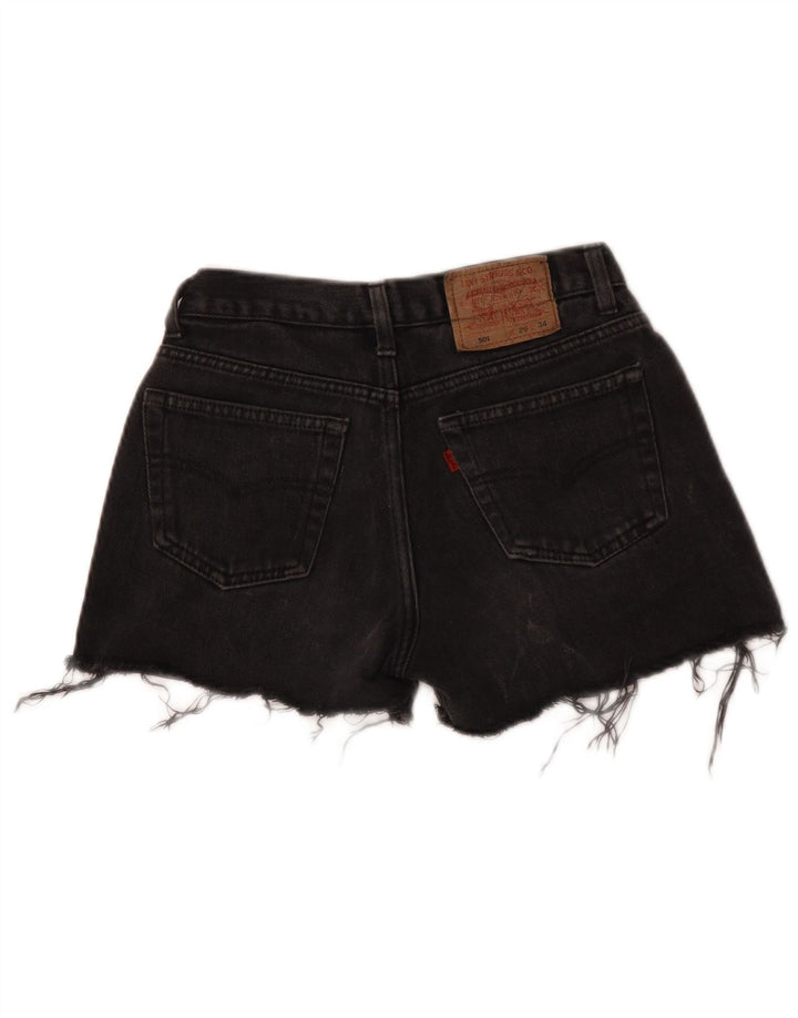 Levi's 501 Denim Hot Pants W29 Femme Noir Moyen Coton