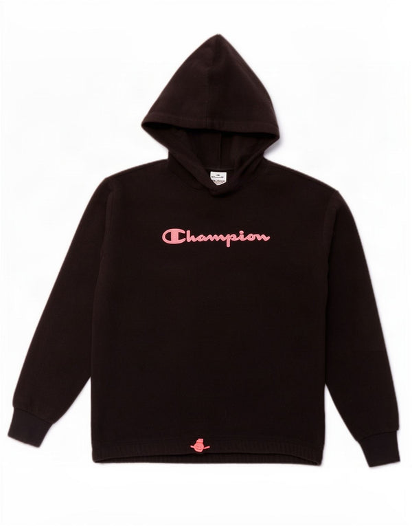 Champion Pull Polaire à Capuche Graphique Fille 15-16 Ans 2XL Noir Polyester