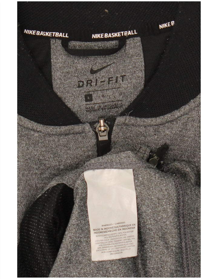 Nike Hommes Dri Fit Survêtement Top Veste Grand Gris Polyester