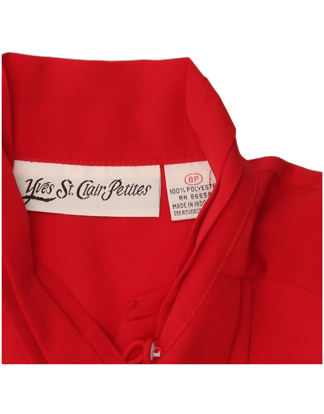 Yves St. Clair Petites Chemisier Femme US 8 Medium Rouge Polyester