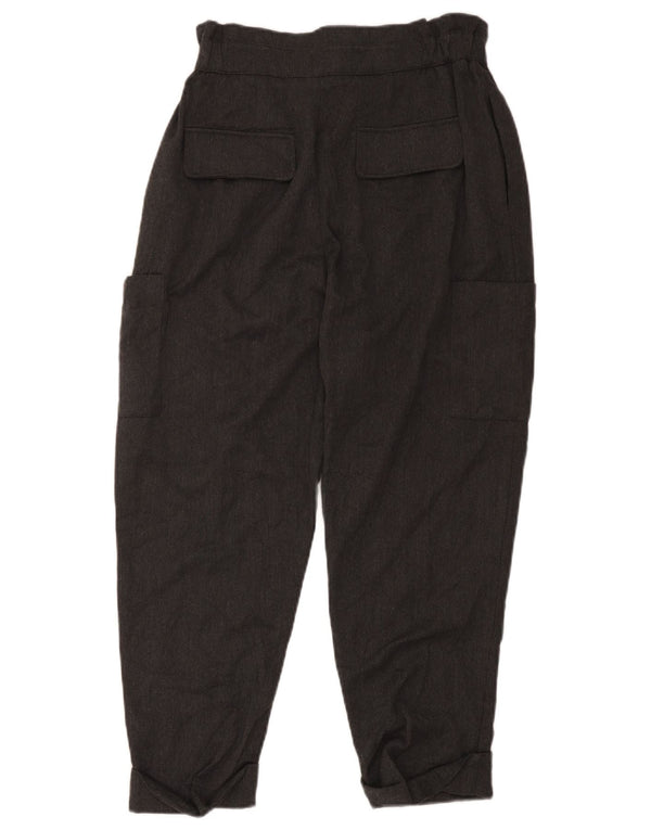 Zara Pantalon court cargo taille haute pour femme EU 40 Medium W30 L23 Gris