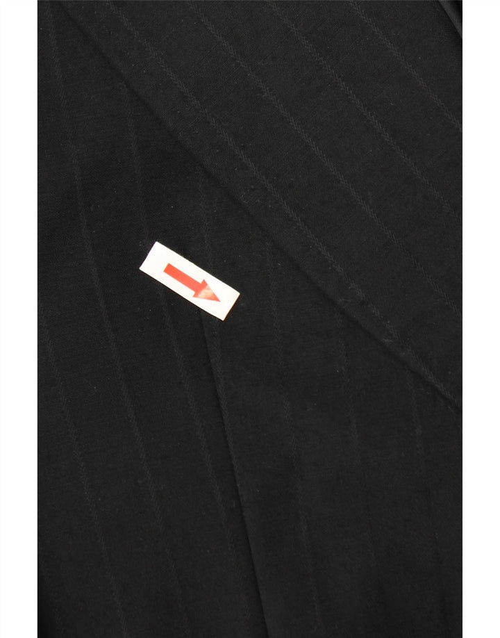 vintage Mens 2 Bouton Blazer Veste UK 36 Petit Noir Rayé