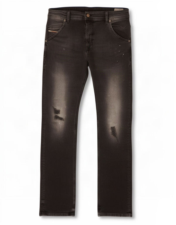 Diesel Garçons Krooley Jean Slim En Détresse 15-16 ans W30 L31 Coton Noir