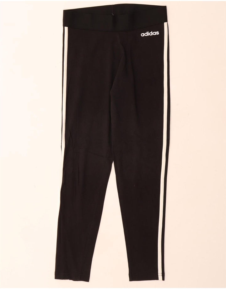 ADIDAS Leggings Femme UK 8/10 Petit Noir Coton