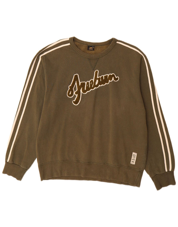 Lee Sweat-shirt graphique pour homme 2XL en coton kaki