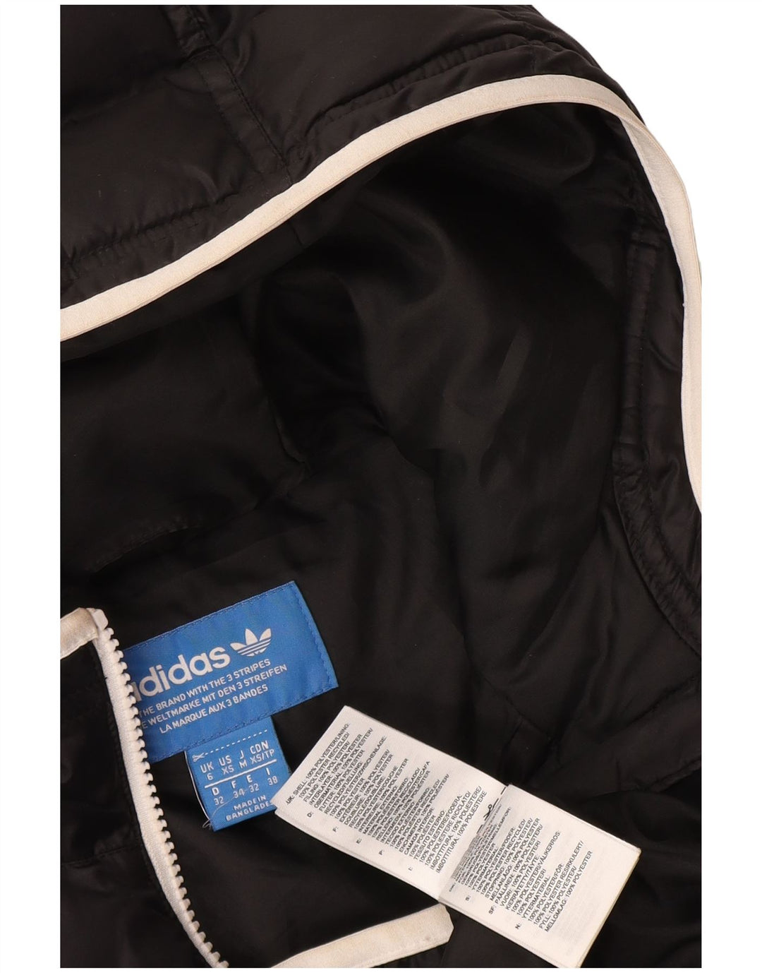 Adidas Veste rembourrée à capuche pour femme UK 6 XS Noir Polyester