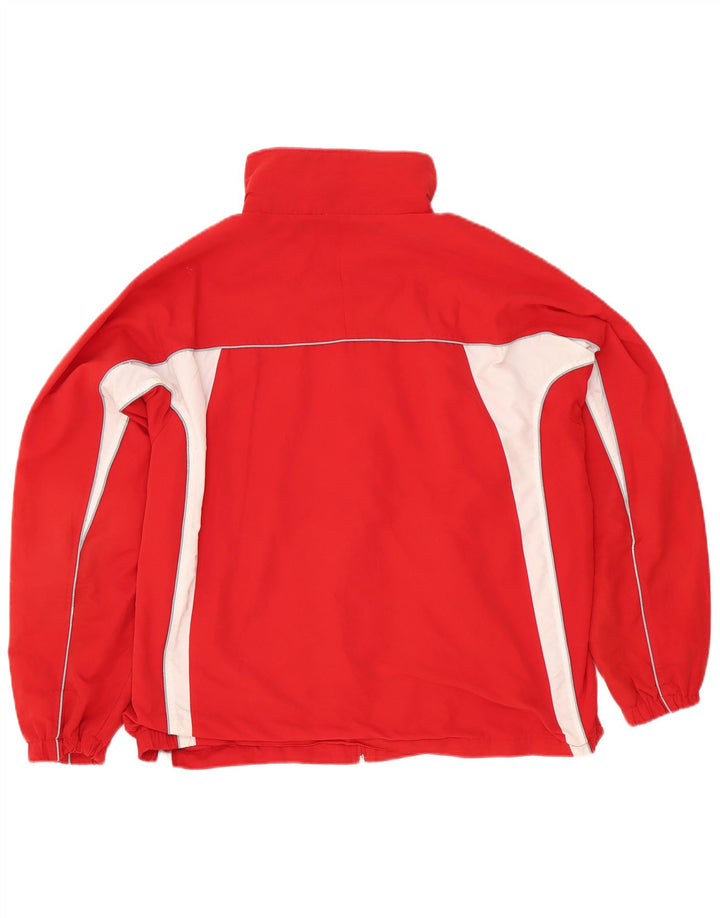 Asics Veste de survêtement pour homme Large Rouge Colorblock Polyester