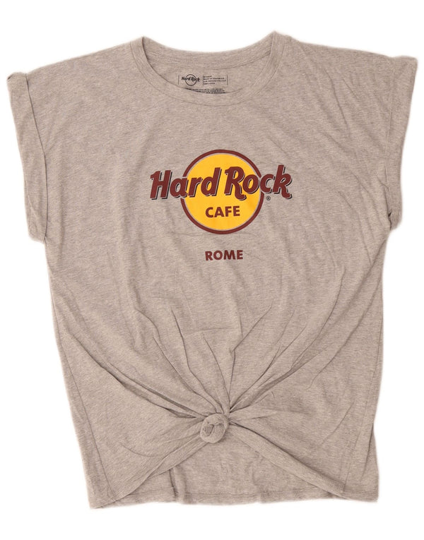 Hard Rock Cafe Femmes Rome Graphic T-Shirt Top UK 18 XL Gris Coton