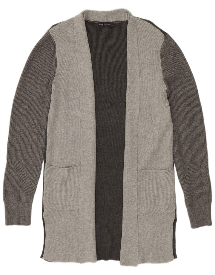 Marks & Spencer Pull cardigan long pour femme UK 10 Small Gris