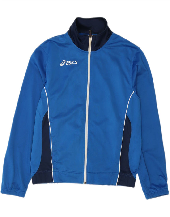 Asics Veste de survêtement pour homme Small Bleu Colorblock Polyester