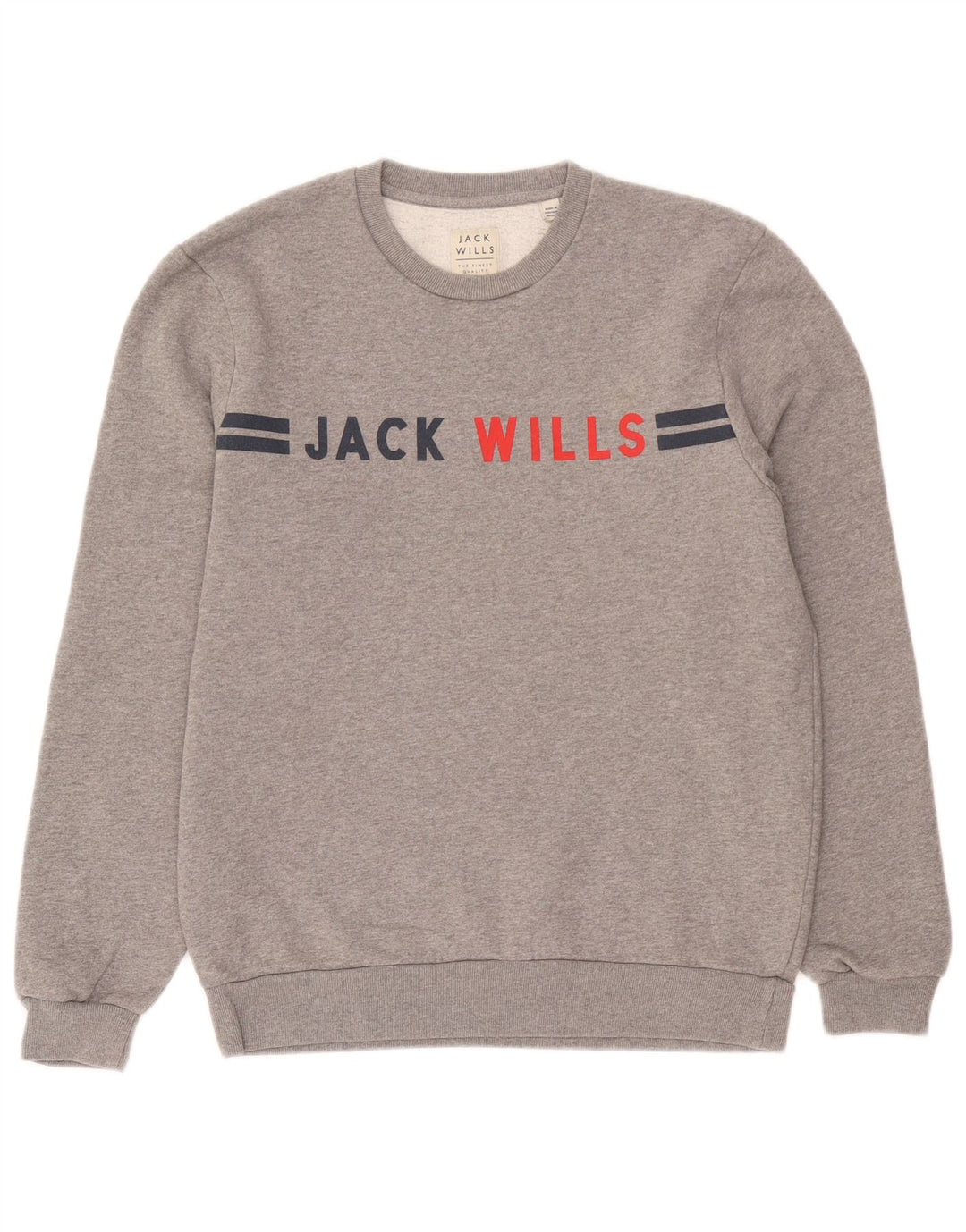 Jack Wills Sweat-Shirt Graphique Homme Gris Moyen Moucheté Coton