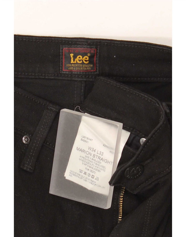 Lee Jean Droit Marion Femme W34 L33 Coton Noir