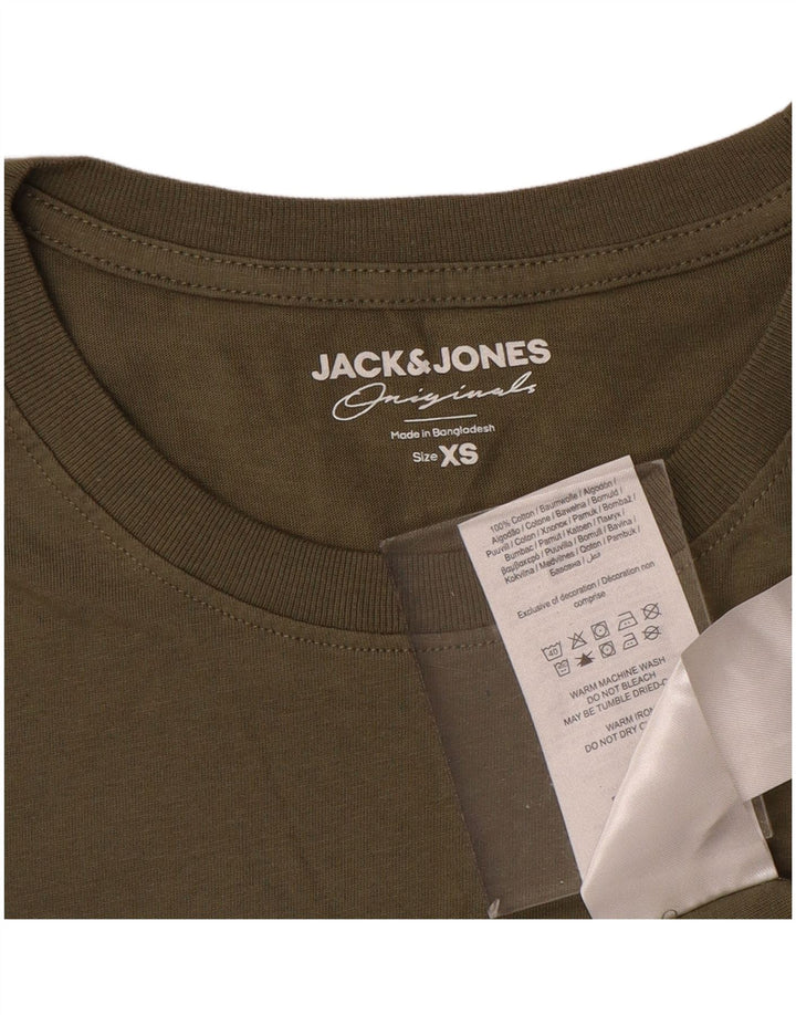 JACK & JONES T-Shirt Top XS Kaki Coton Homme