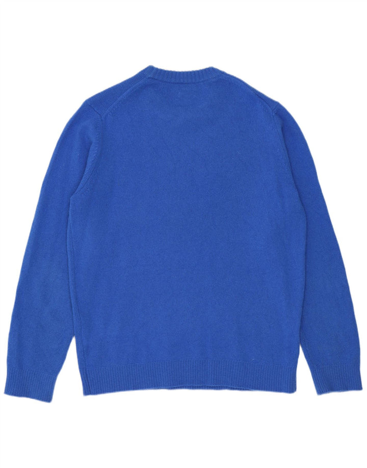 Massimo Dutti Pull à col rond pour homme en laine bleue Taille L
