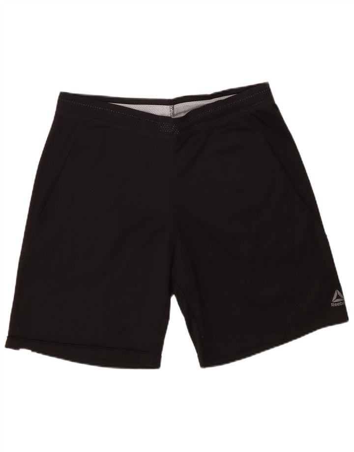 Reebok Short de Sport Homme Noir Moyen Polyester