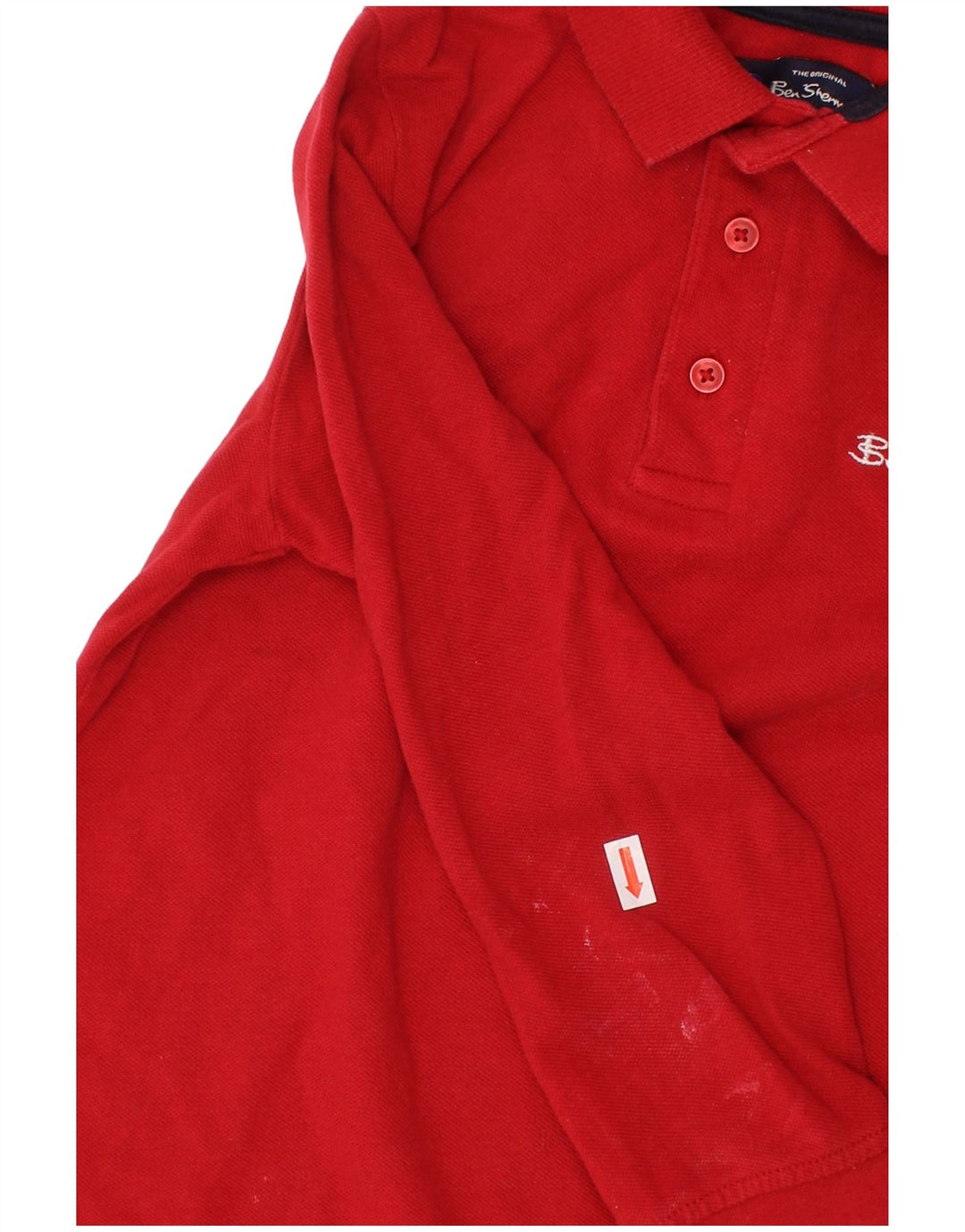 BEN SHERMAN Polo graphique à manches longues pour garçon 6-7 ans en coton rouge