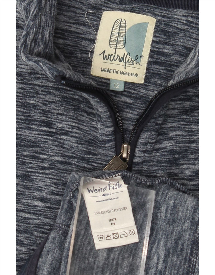 WEIRD FISH Veste Polaire Femme UK 12 Medium Bleu Marine Moucheté Polyester