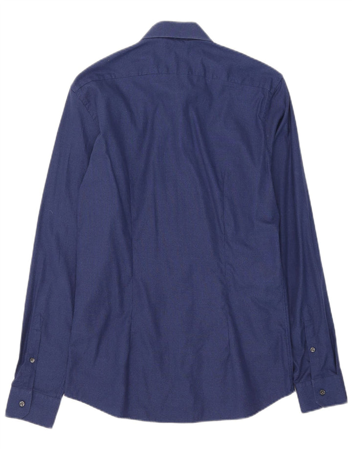 Reiss Chemise Slim Fit Petit Bleu Marine Coton Homme