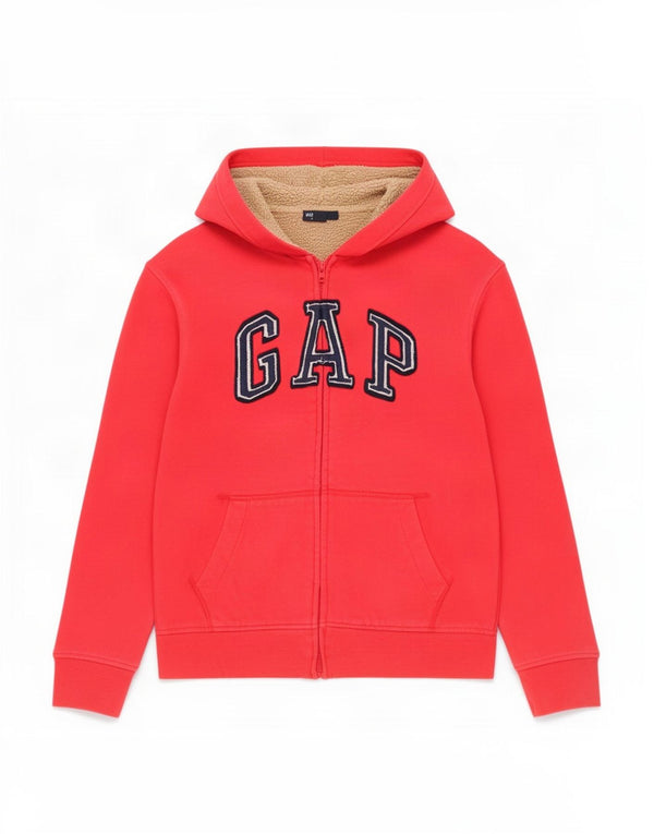 Gap Pull à capuche zippé graphique pour garçon 12-13 ans XL Rouge Coton