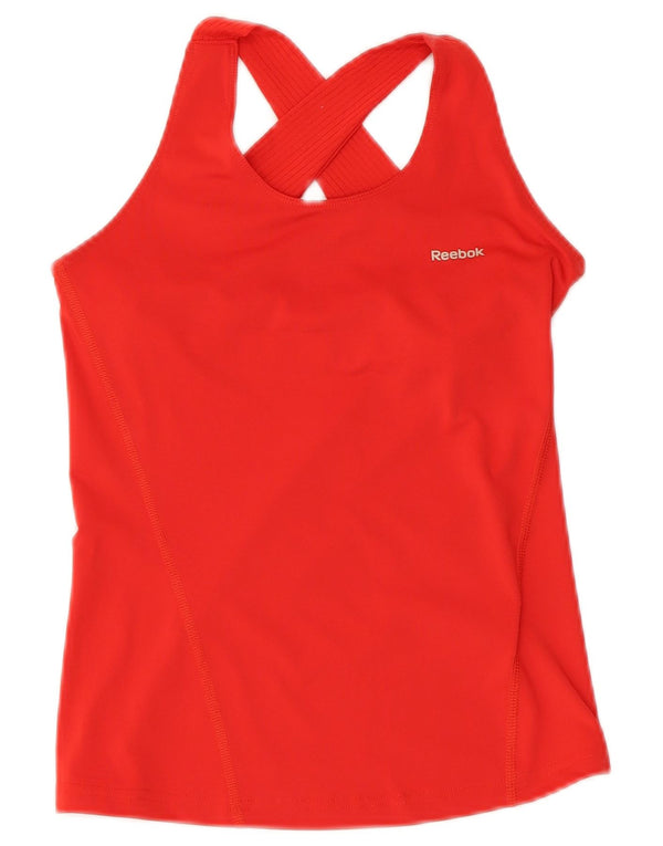 Reebok Débardeur Femme UK 4 XS Rouge Polyester
