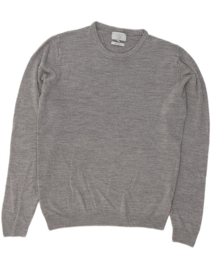 Marks & Spencer Pull à col rond coupe classique pour homme, grand gris