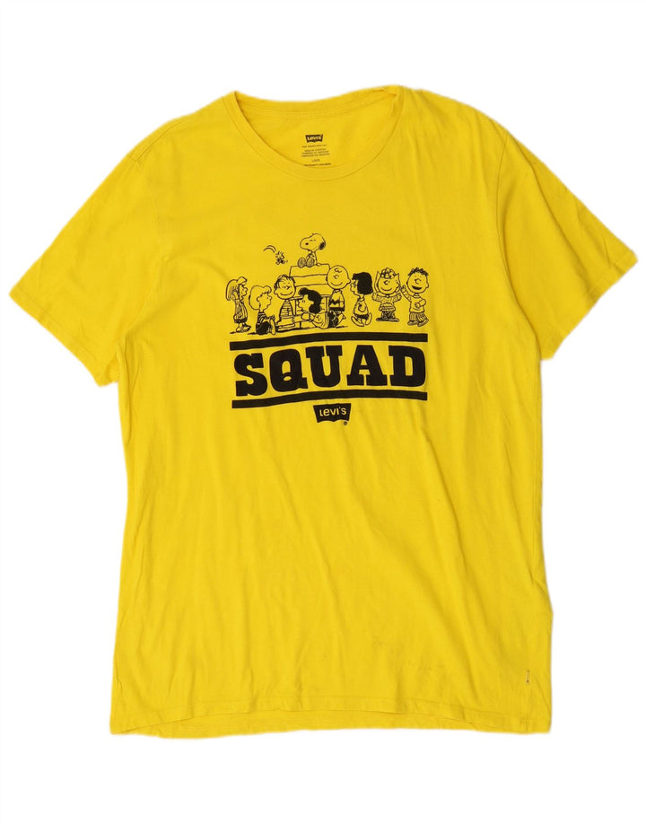 Levi's Tee-Shirt Peanuts Graphic Homme Jaune Large Coton