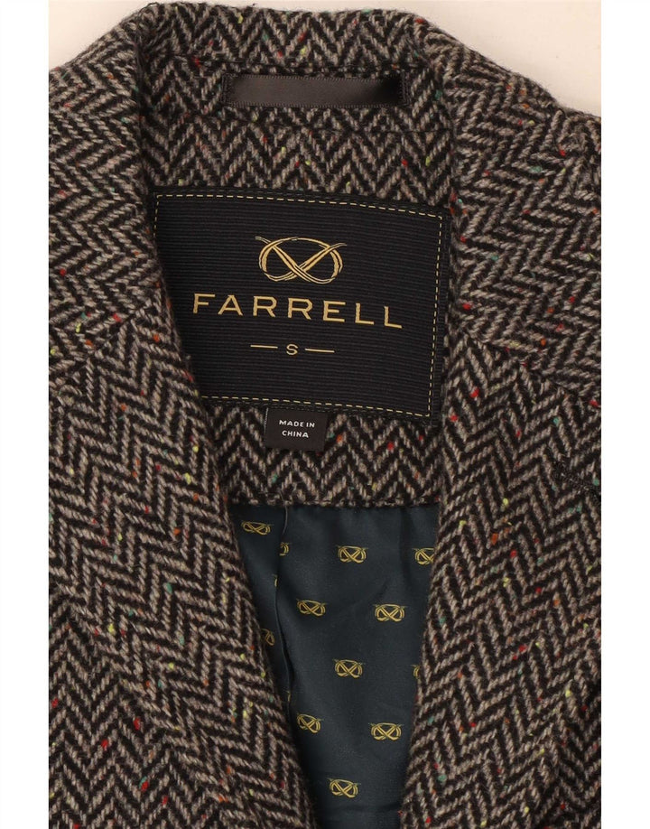 Farrell Veste Blazer 2 Boutons pour Homme UK 36 Petite Laine à Chevrons Gris