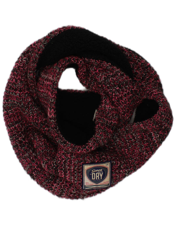 Superdry Femme Sherpa Snood Écharpe Taille Unique Rose Acrylique Moucheté Hiver
