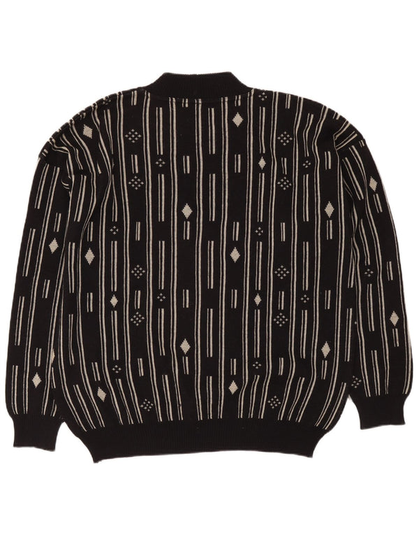 De Pietri Pull à col rond pour homme IT 48 Medium Noir Géométrique