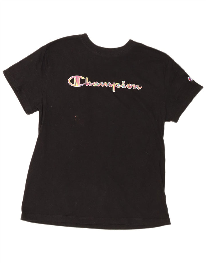 Champion T-shirt graphique pour femme UK 12 Noir moyen