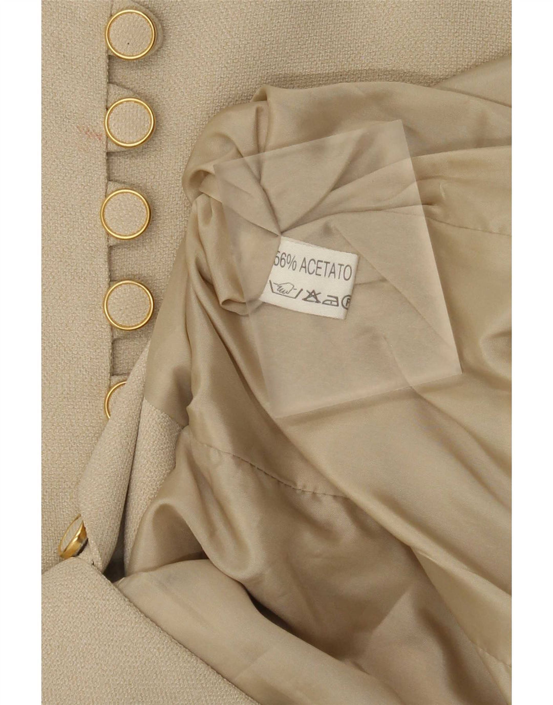 veste blazer graphique femme vintage IT 42 imprimé animal beige moyen