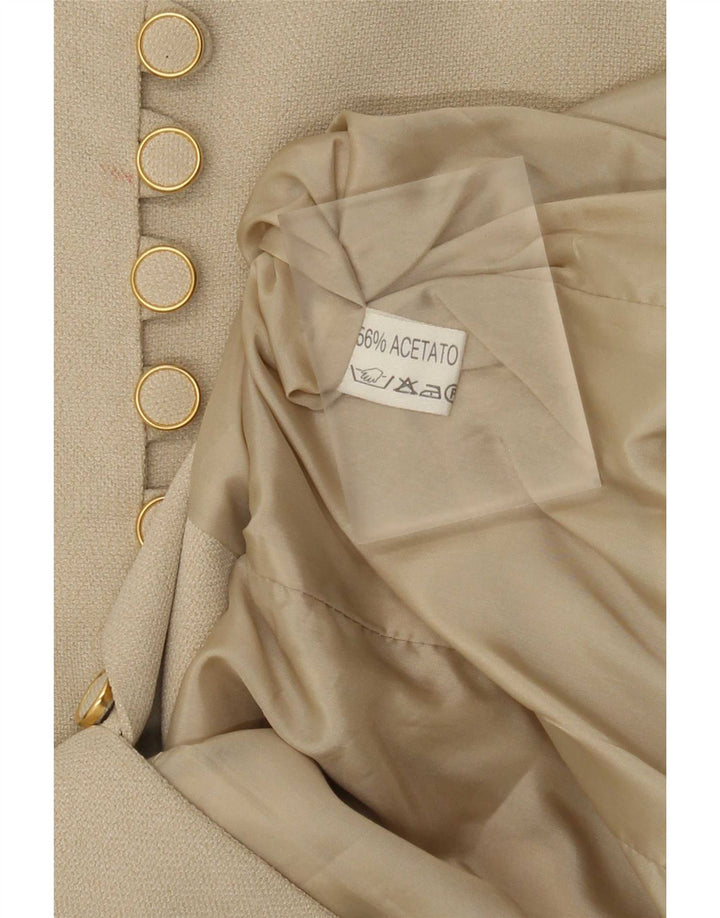 veste blazer graphique femme vintage IT 42 imprimé animal beige moyen