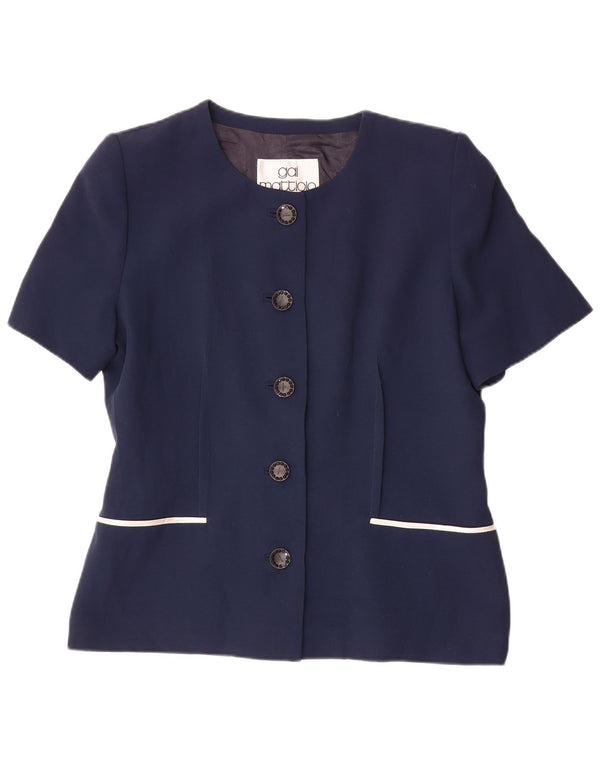 Gai Mattiolo Ensemble jupe 2 pièces 5 boutons pour femme UK 18 XL W36 Bleu marine