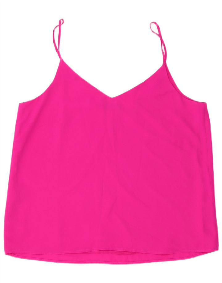 Oasis Femmes Crop Cami Top UK 18 XL Rose Polyester