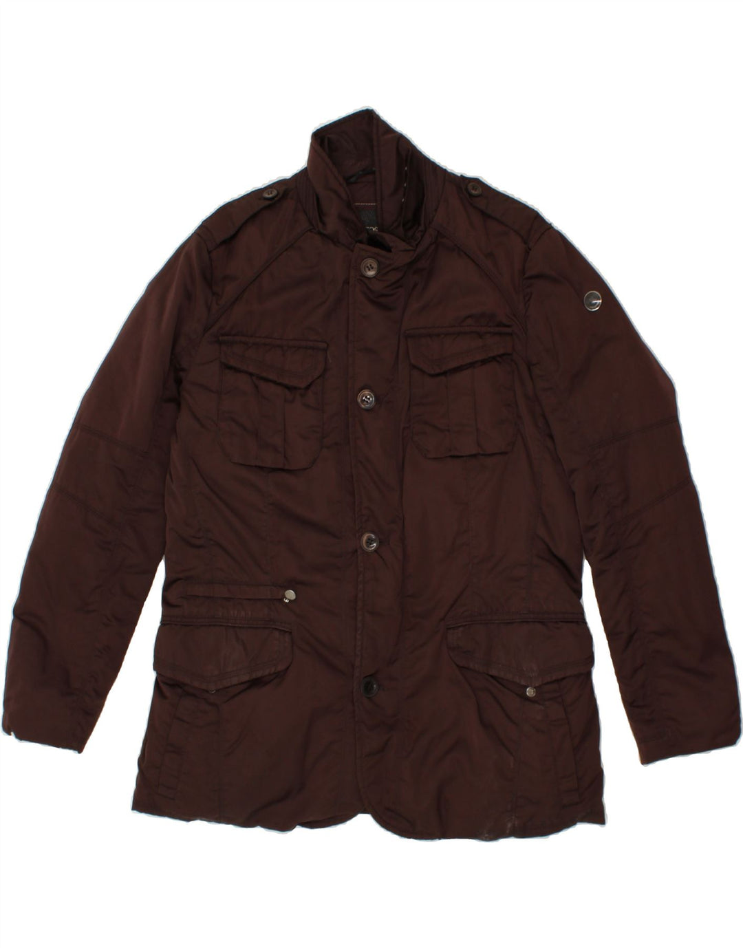 GEO SPIRIT Veste matelassée militaire pour homme IT 56 3XL Polyester marron