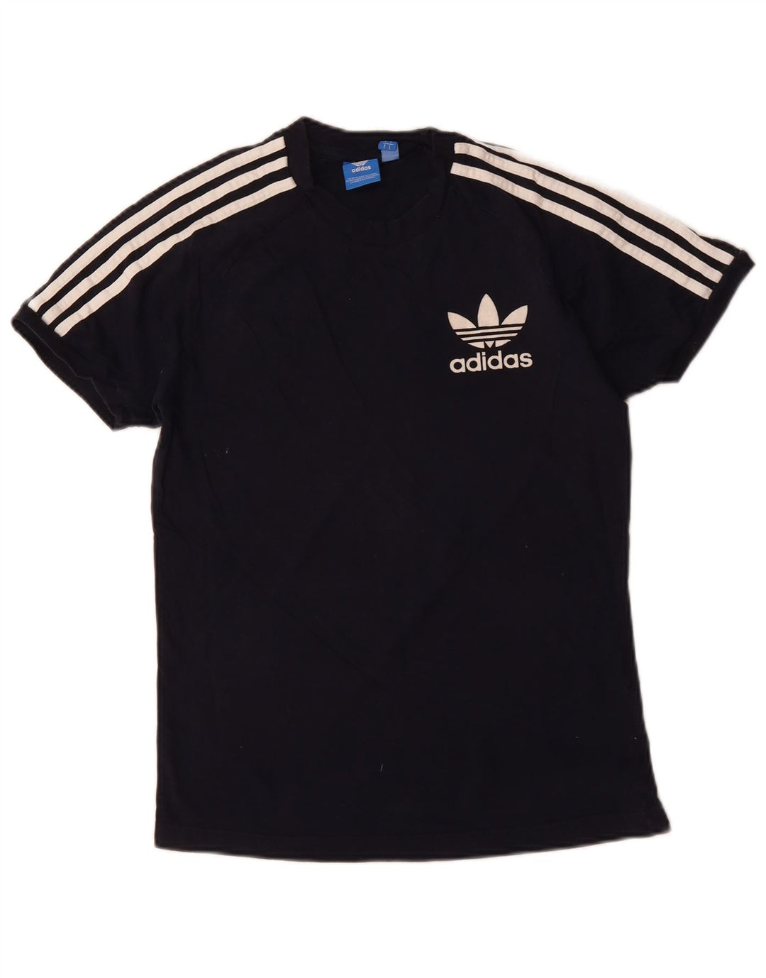 ADIDAS T-shirt graphique pour femme UK 10 Petit coton bleu marine