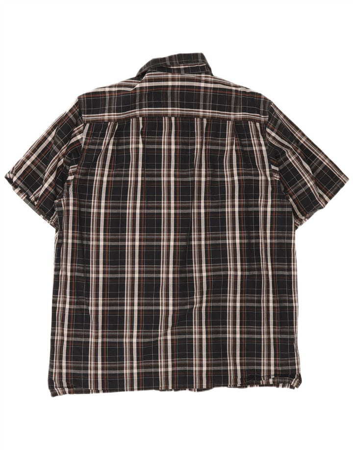 Dickies Chemise à manches courtes pour homme en coton à carreaux noirs