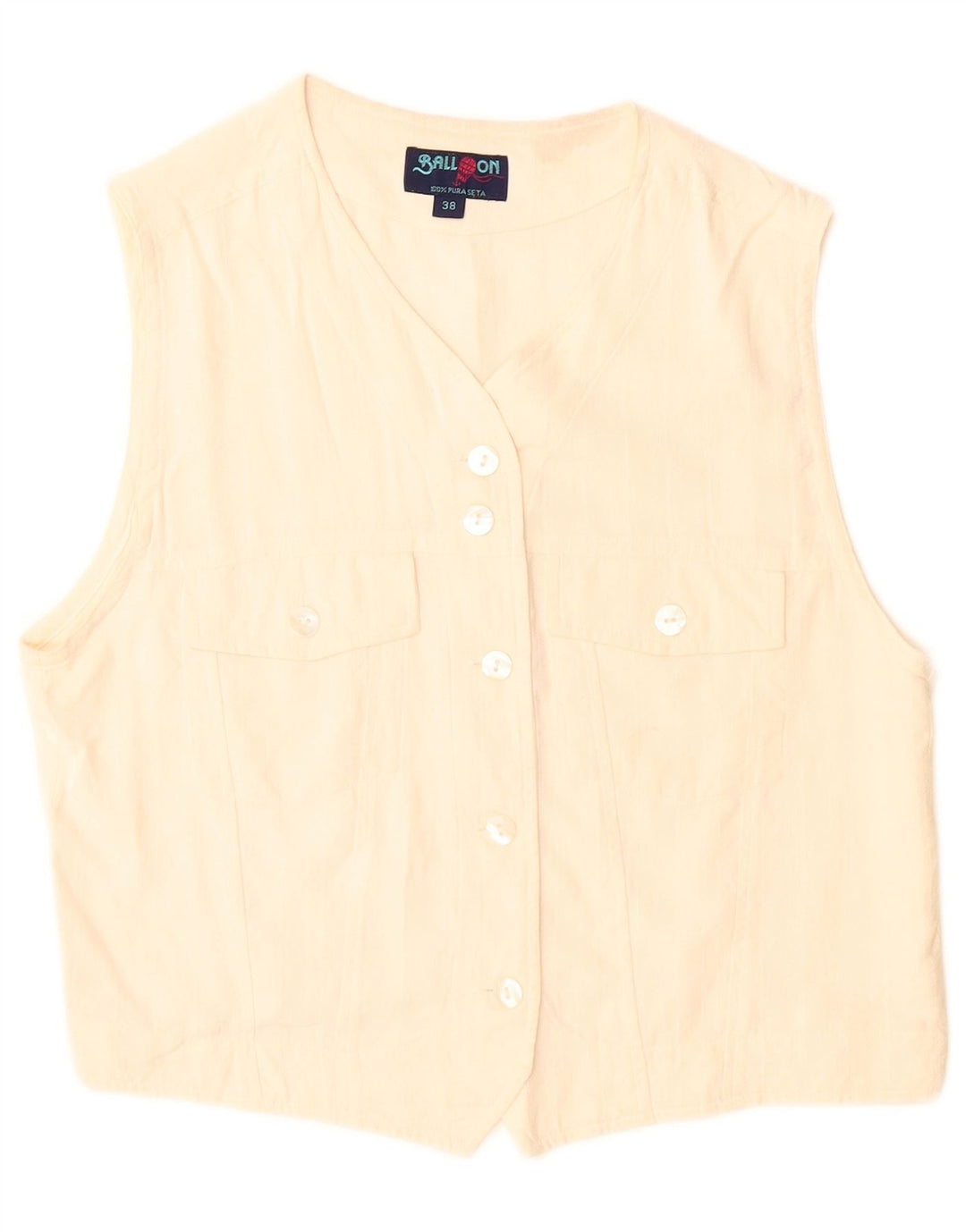 Balloon Chemisier sans manches pour femme EU 38 Medium Off White Soie