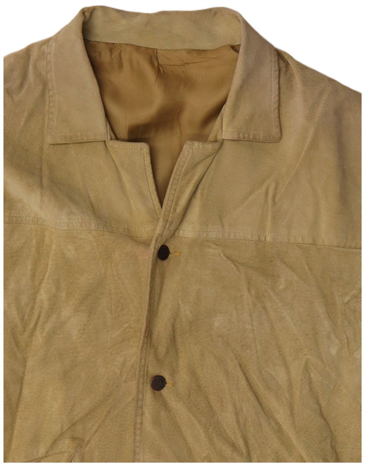 Colombus Veste en daim pour homme UK 38 Jaune moyen