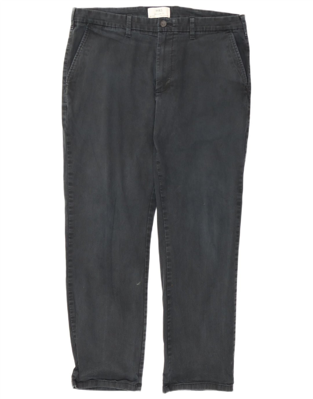 Marks & Spencer Pantalon Chino Droit Coupe Regular Homme W36 L29 Gris