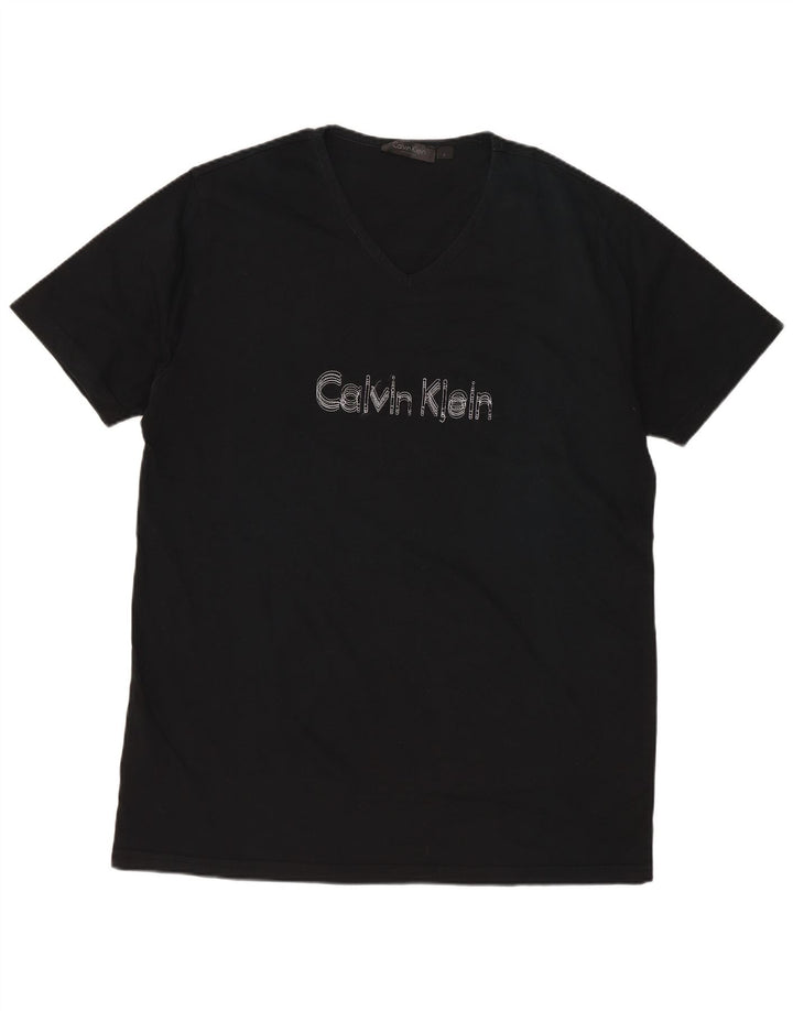 CALVIN KLEIN T-Shirt Graphique Homme Grand Noir Coton