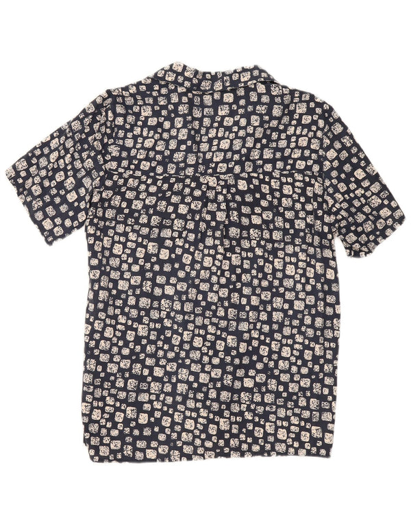 Clio Chemisier à manches courtes pour femme UK 16 Large Bleu marine géométrique