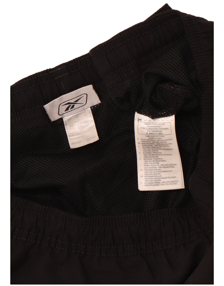 REEBOK Short de sport graphique pour hommes Large Noir Polyester