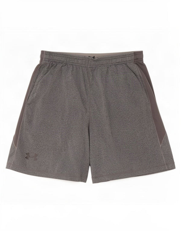 Under Armour Short de Sport Heat Gear XL Homme Gris Chiné