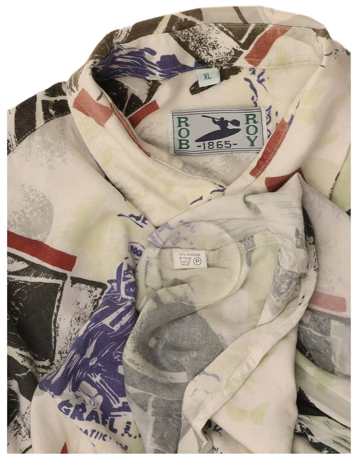 ROB ROY Chemise Graphique à Manches Courtes Homme XL Multicolore Patchwork Viscose