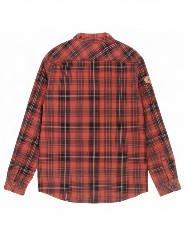 Volcom Chemise en flanelle XL pour homme à carreaux orange