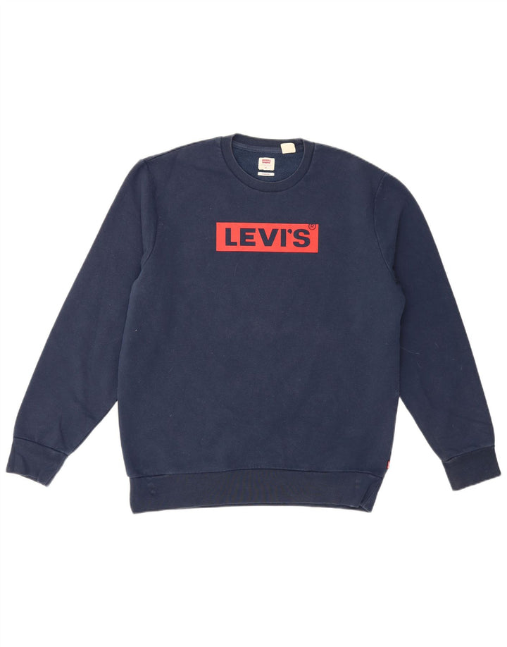 Levi's Pull Standard Graphic Sweatshirt Homme Bleu Marine Moyen Coton
