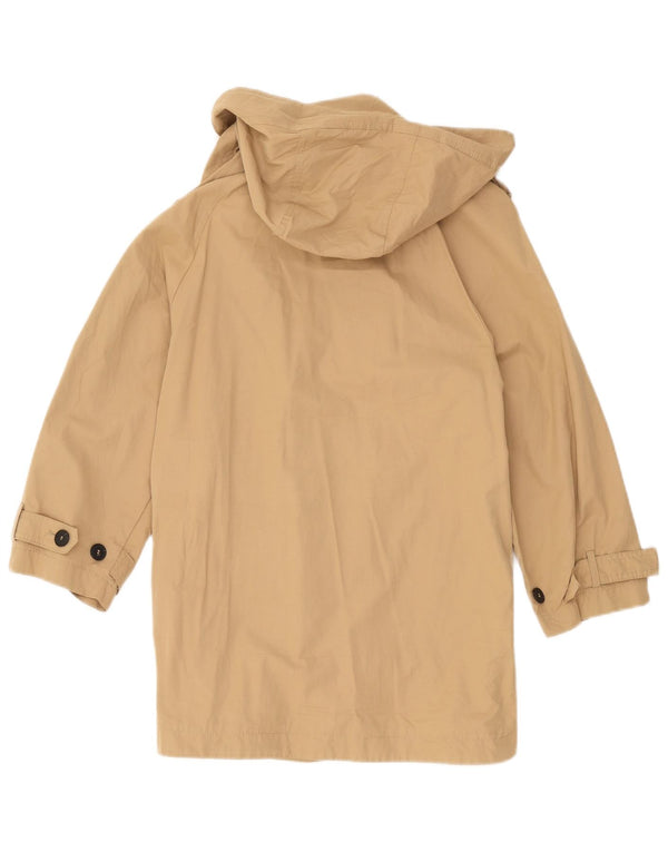 Zara Womens Trench-coat à capuche UK 10 Petit coton beige