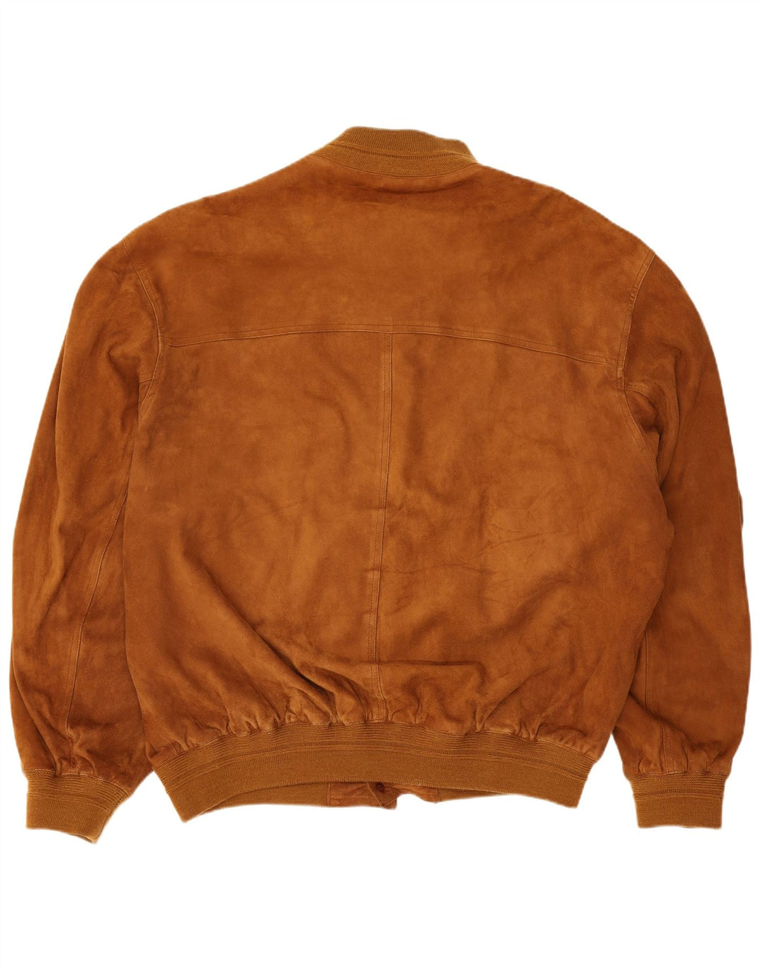 Veste Bomber En Daim Vintage Homme IT 54 2XL Cuir Beige