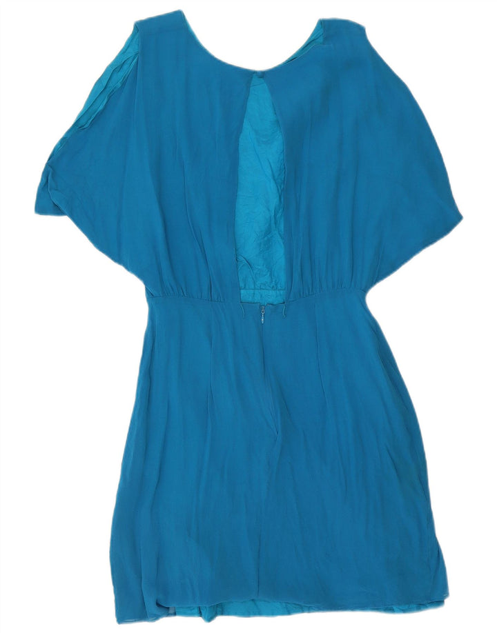 Stefanel Robe trapèze surdimensionnée à épaules dénudées pour femme US 8 Bleu moyen